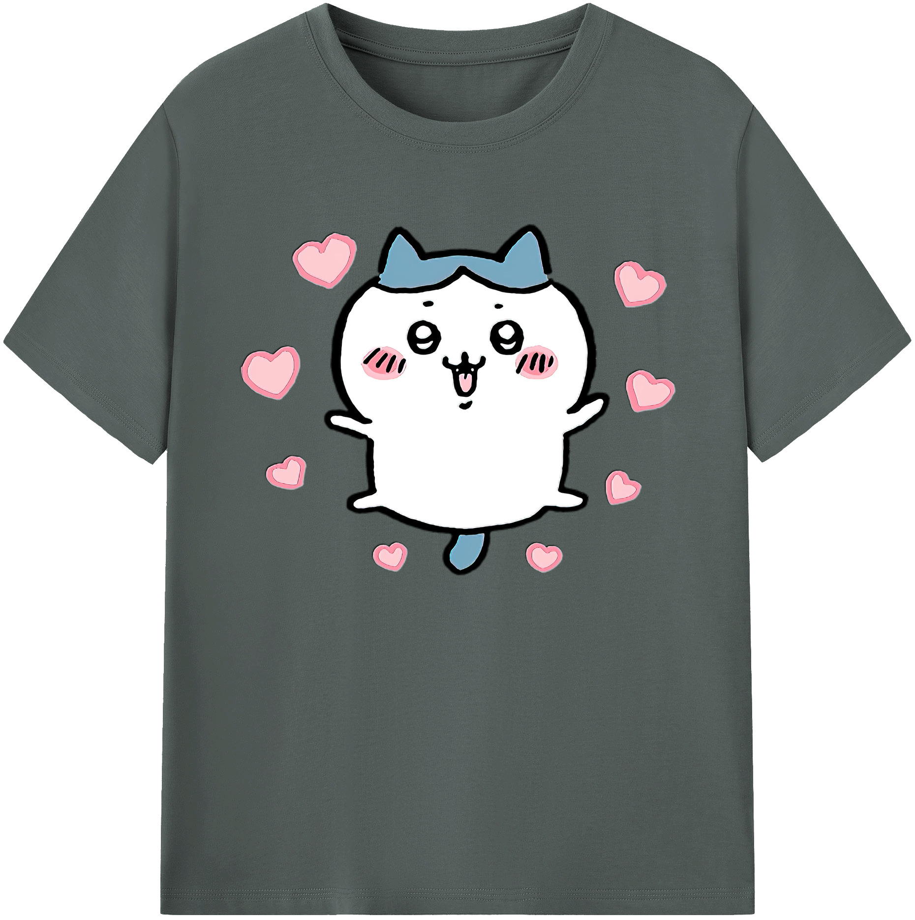 （画像用） ちいかわ ハチワレ Chii-kawa hachiware 綿100％ メンズ半袖Tシャツ｜肌触りやわらか＆通気性